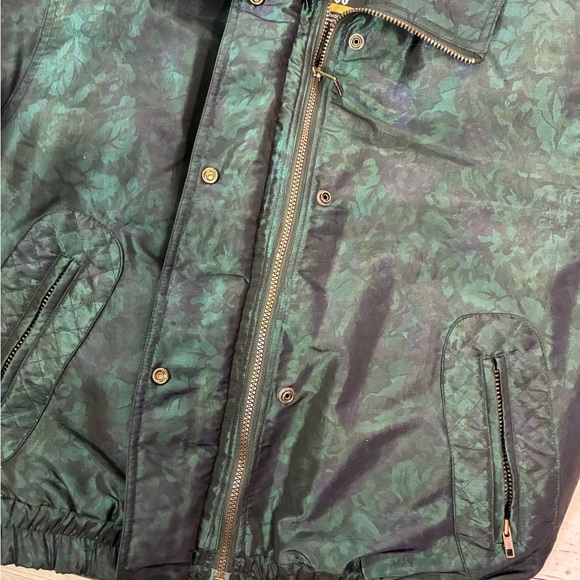 Vintage London Fog Metallic Floral Patterned Jacket Coat Removable Puffer Layer - Picture 13 of 16